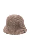 Brunello Cucinelli Ribbed Sequin-embellished Bucket Hat In Brown