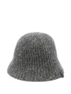 Brunello Cucinelli Ribbed Sequin-detail Bucket Hat In Gray