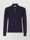 Brunello Cucinelli Ribbed High-neck Cashmere Knit Sweater In Black