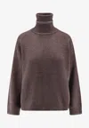 Brunello Cucinelli Women Cashmere Turtle-neck Sweater In Brown