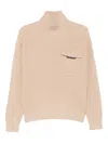 Brunello Cucinelli Ribbed High-neck Sweater In Neutral