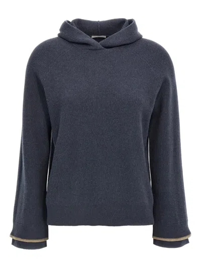 BRUNELLO CUCINELLI RIBBED HOODED SWEATER
