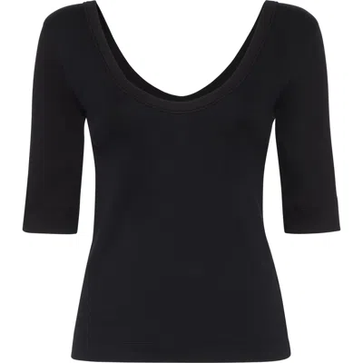Brunello Cucinelli Ribbed Jersey T-shirt In Black