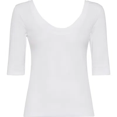 Brunello Cucinelli Ribbed Jersey T-shirt In White