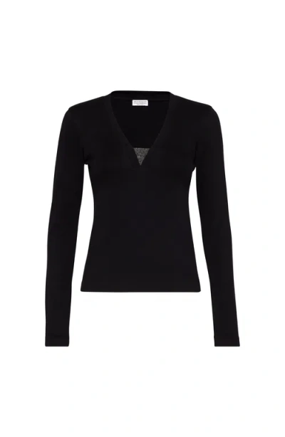 Brunello Cucinelli Ribbed Jersey T-shirt