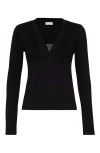 Brunello Cucinelli Ribbed Jersey T-shirt In Black