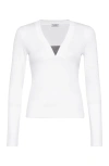 Brunello Cucinelli Ribbed Jersey T-shirt In White