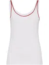 Brunello Cucinelli Women Cotton Top With Shiny Piping In White