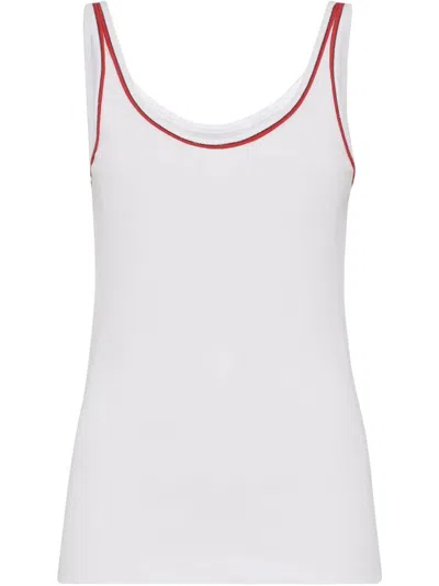 BRUNELLO CUCINELLI RIBBED JERSEY TOP