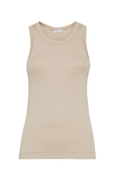 BRUNELLO CUCINELLI BRUNELLO CUCINELLI RIBBED JERSEY TOP