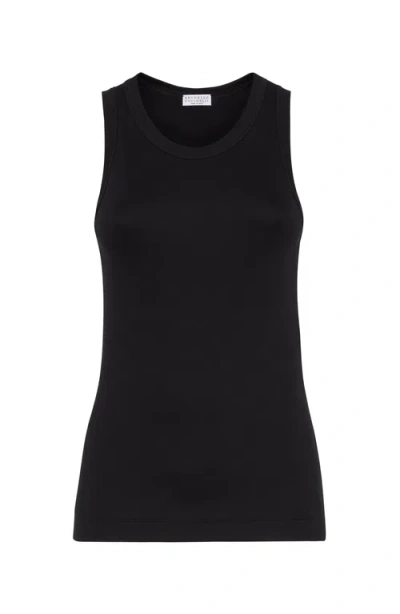 BRUNELLO CUCINELLI BRUNELLO CUCINELLI RIBBED JERSEY TOP