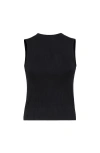 Brunello Cucinelli Ribbed Jersey Top In Black