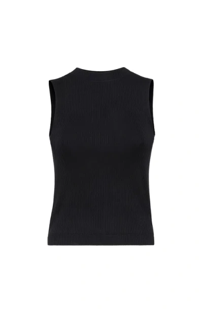 Brunello Cucinelli Ribbed Jersey Top In Black