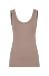 Brunello Cucinelli Women Cotton Top With Shiny Details In Chocolate