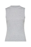 Brunello Cucinelli Ribbed Crew-neck Cotton Tank Top In Light Grey