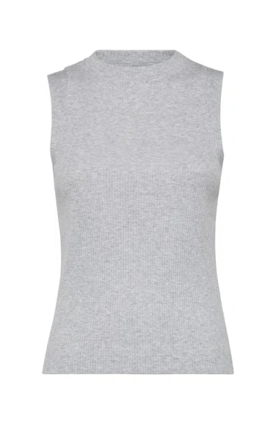 Brunello Cucinelli Ribbed Crew-neck Cotton Tank Top In Grey