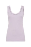 Brunello Cucinelli Ribbed Jersey Top In Lilac