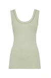 Brunello Cucinelli Ribbed Jersey Tank Top In Mint Green