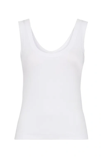 Brunello Cucinelli Ribbed Jersey Top In White