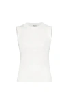 Brunello Cucinelli Ribbed Jersey Top In White