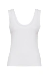 Brunello Cucinelli Ribbed Jersey Tank Top In White