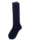Brunello Cucinelli Ribbed Knee-high Socks In Blue