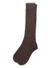 Brunello Cucinelli Ribbed Knee-high Socks In Gray