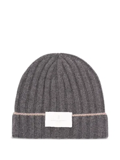 BRUNELLO CUCINELLI RIBBED-KNIT BEANIE