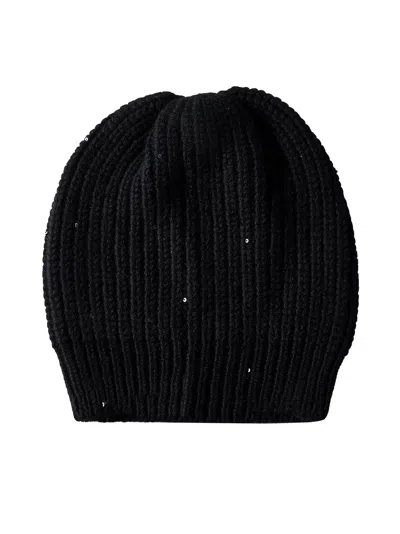 Brunello Cucinelli Ribbed Knit Beanie In Nero