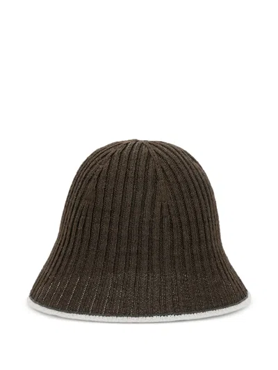 BRUNELLO CUCINELLI RIBBED-KNIT BUCKET HAT
