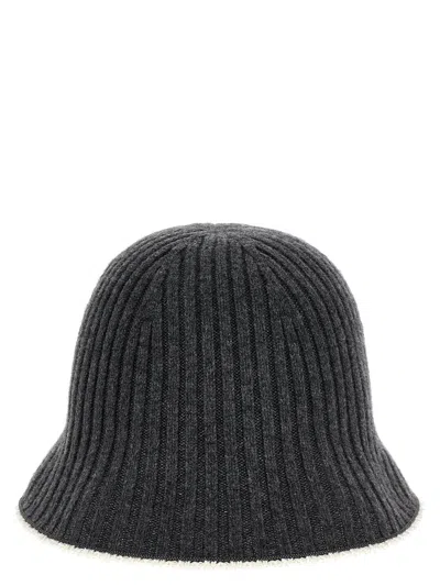 BRUNELLO CUCINELLI BRUNELLO CUCINELLI RIBBED KNIT BUCKET HAT