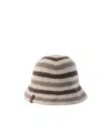 Brunello Cucinelli Bead-embellished Striped Metallic Ribbed-knit Bucket Hat In Multi