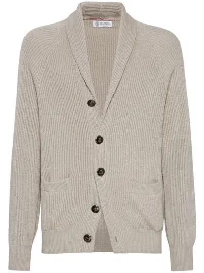 BRUNELLO CUCINELLI RIBBED-KNIT CARDIGAN