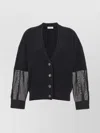 Brunello Cucinelli Ribbed Cardigan Sweater, Cardigans Black