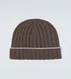 Brunello Cucinelli Ribbed-knit Cashmere Beanie In Brown