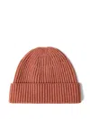 Brunello Cucinelli Ribbed-knit Cashmere Beanie Hat In Orange