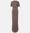 Brunello Cucinelli Ribbed-knit Cashmere-blend Maxi Dress In Brown