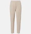 Brunello Cucinelli Ribbed-knit Cashmere-blend Tapered Pants In Sand