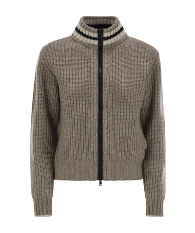BRUNELLO CUCINELLI BRUNELLO CUCINELLI ZIP-UP RIBBED-KNIT CARDIGAN