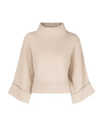 Brunello Cucinelli Ribbed-knit Cashmere Jumper In Nude