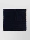 Brunello Cucinelli Ribbed Knit Cashmere Scarf With Two-tone Border In Blue