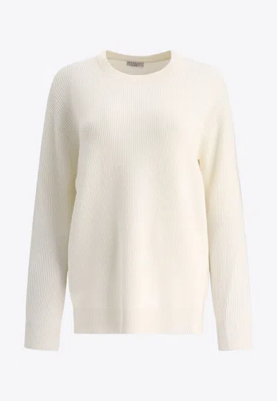 BRUNELLO CUCINELLI RIBBED KNIT CASHMERE SWEATER