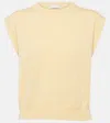 Brunello Cucinelli Ribbed-knit Cashmere Top In Yellow
