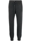 Brunello Cucinelli Ribbed-knit Cashmere Track Pants In Grey