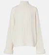Brunello Cucinelli Ribbed-knit Cashmere Turtleneck Sweater In White
