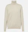 Brunello Cucinelli Ribbed-knit Cashmere Turtleneck Top In Neutrals
