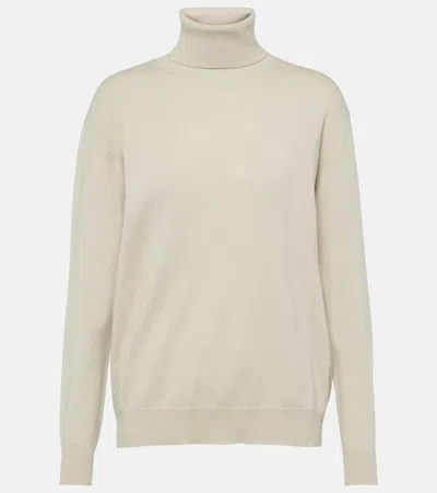Brunello Cucinelli Ribbed-knit Cashmere Turtleneck Top In Neutrals