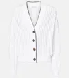 Brunello Cucinelli Ribbed-knit Cotton Cardigan In White