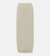 Brunello Cucinelli Ribbed-knit Cotton Midi Skirt In Neutrals