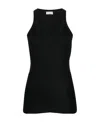 Brunello Cucinelli Ribbed-knit Cotton Tank Top In Black